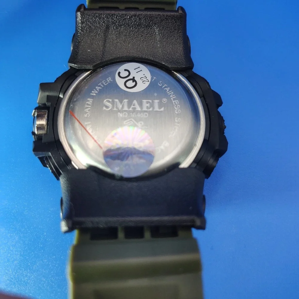Smael War Hammer Camo‎ 47 mm Dual Time Ani-Digi Military Mens Quartz Watch New